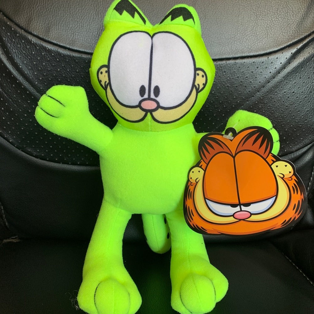 Toy Factory Nickelodeon Garfield Neon Green Plush 9” NWT Rare